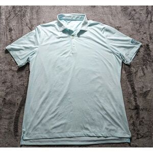 Johnnie-O Short Sleeve Polo Shirt Men's Size XL Teal Striped